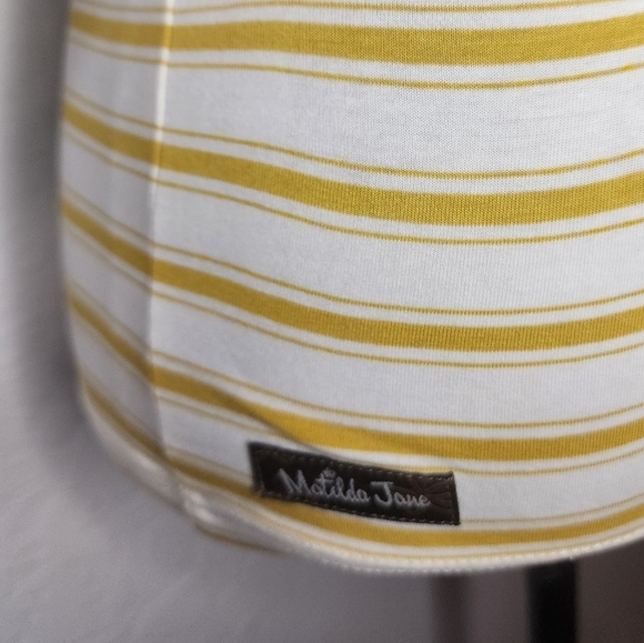 Matilda Jane Mustard Stripe Button Accent Top Size XS - Picture 6 of 13